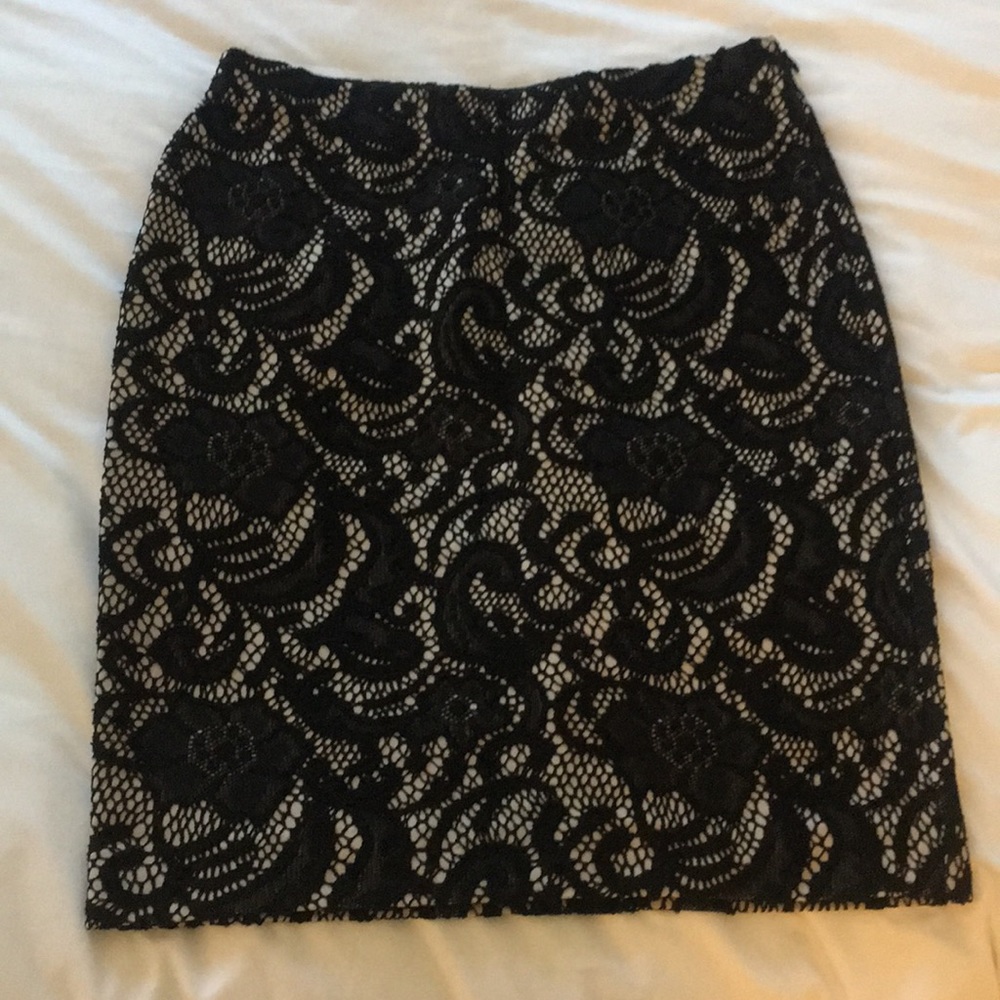 Black and white lace skirt